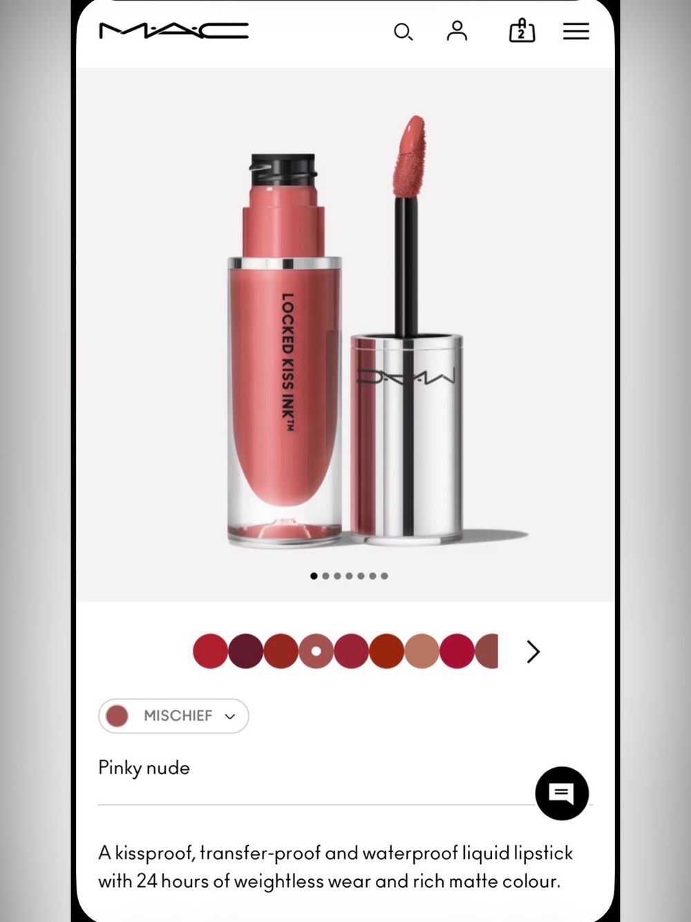 🔥New MAC in box Locked Kiss Ink Liquid Lipstick — MISCHIEF